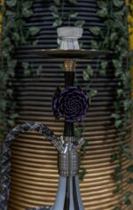 Hydrosmoke Purple Rose hookah sleeve on a Metallic silver